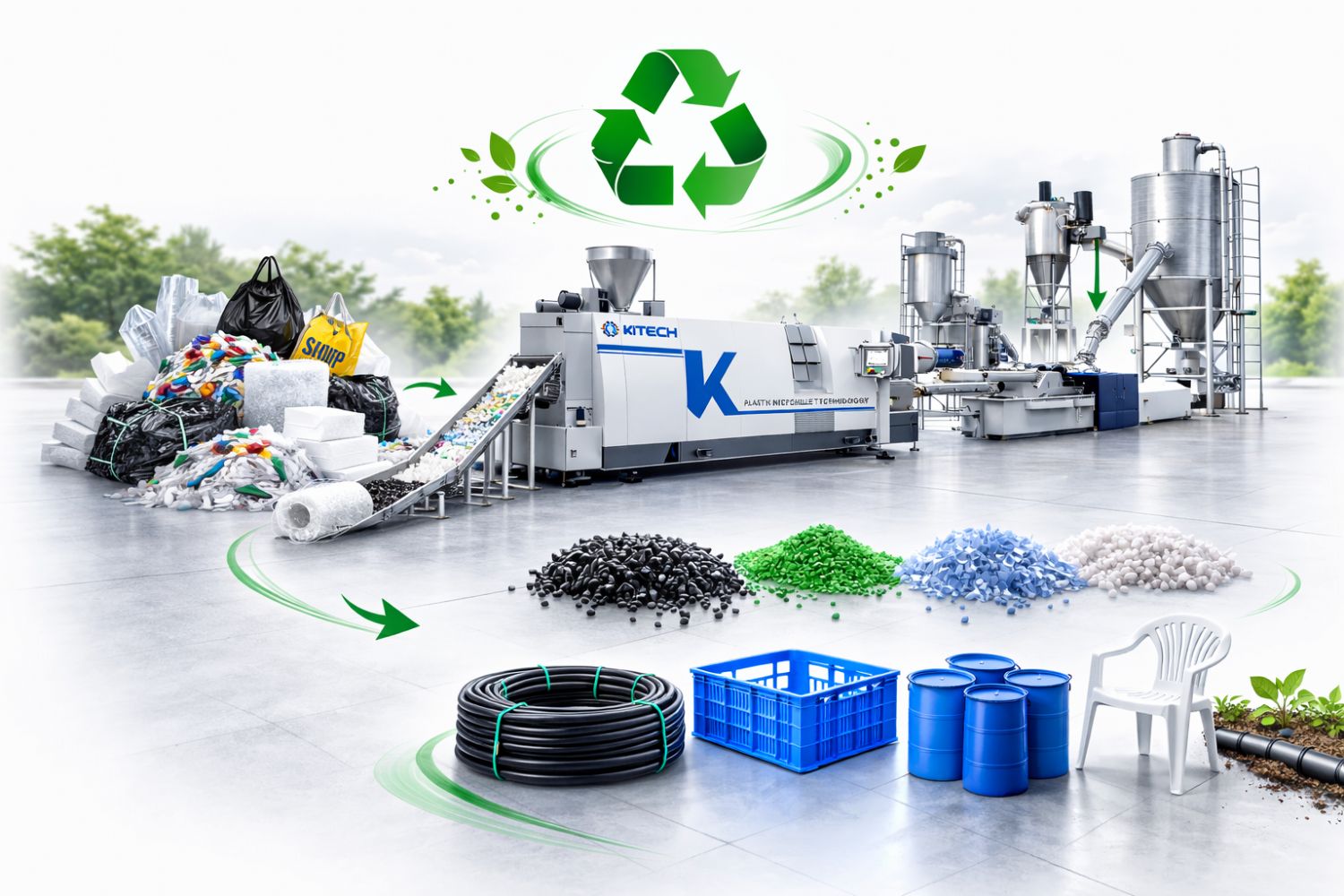 Plastik Enjeksiyon ve �i�e Geri D�n���m Makinesi