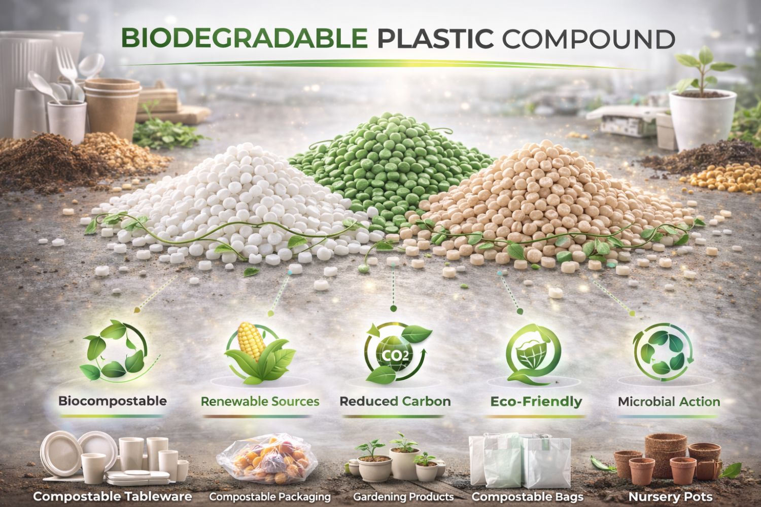 Biyobozunur Plastik Compoundu ve Gran�l Sistemi